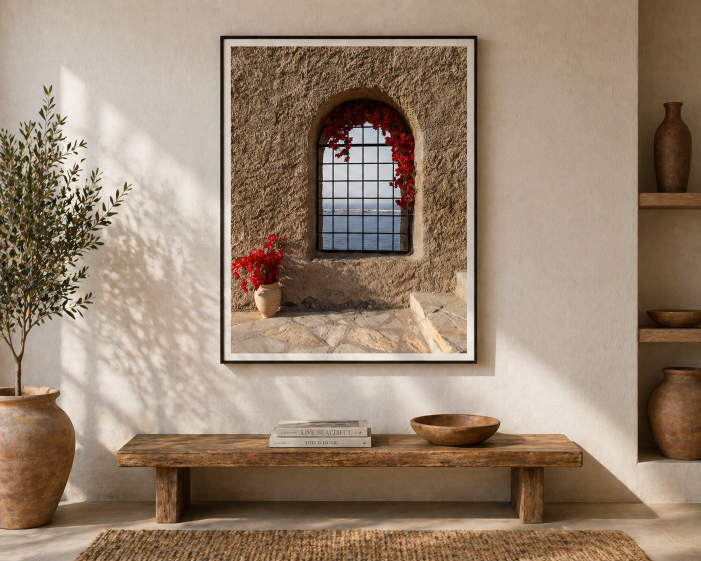 Salt and stone in a room