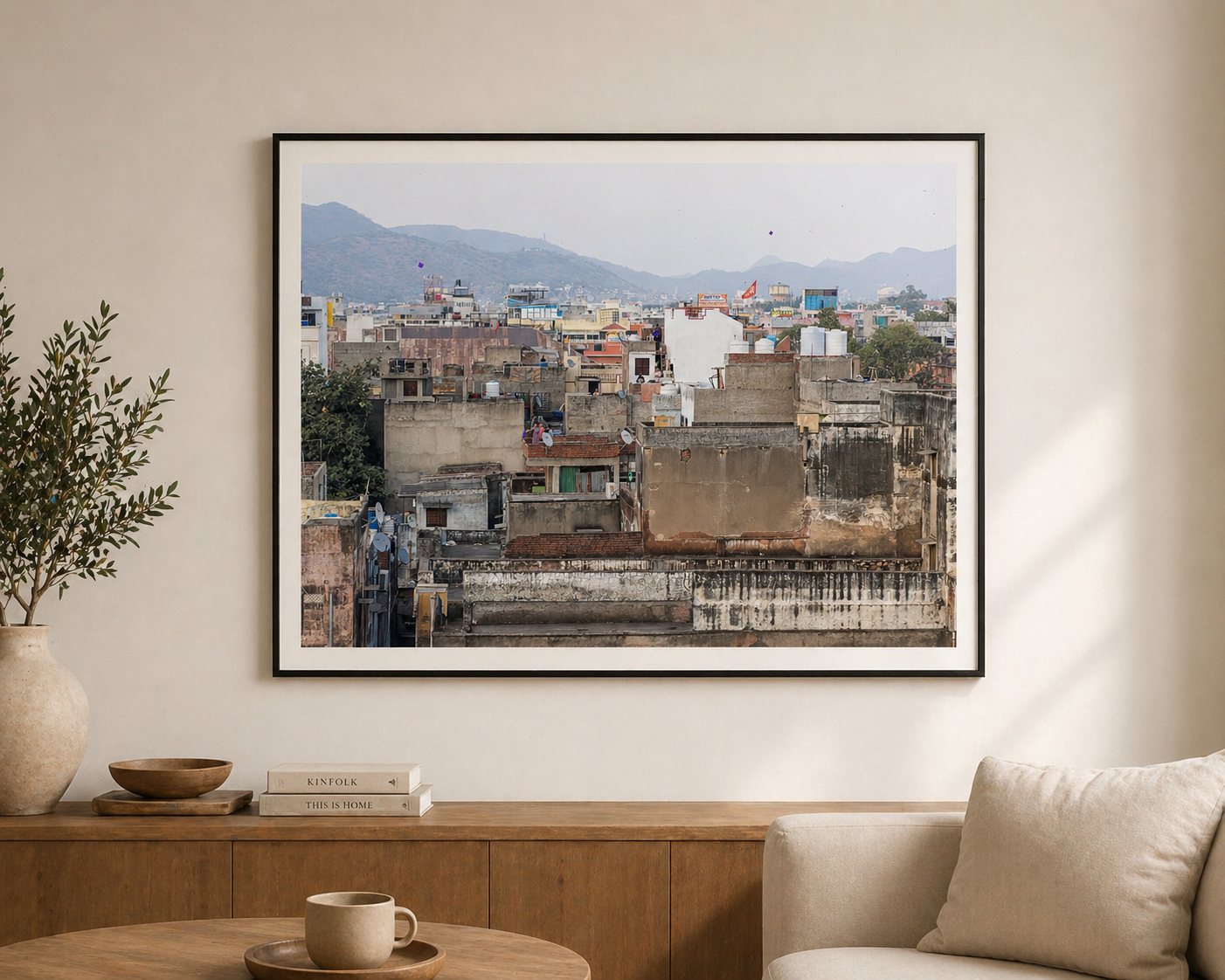 City of kites in a room